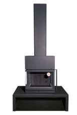 Камин МАДРИД на дровнике Гигант центральный черный\белый шамот в Лиде