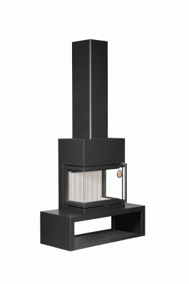 Камин МАДРИД на дровнике Гигант центральный черный\белый шамот в Лиде