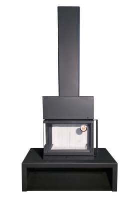 Камин МАДРИД на дровнике Гигант центральный черный\белый шамот в Лиде