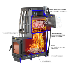 Печь для бани Везувий Легенда Русский Пар Ковка 18 (240) в Лиде