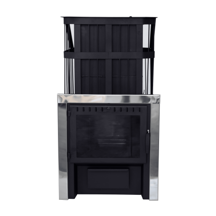 Печь банная Сибирь-24 c закрытой каменкой, панорамная дверца в Лиде