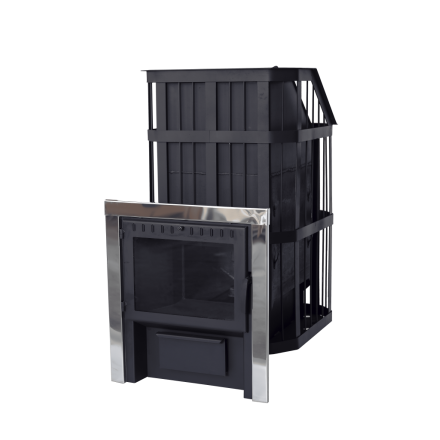 Печь банная Сибирь-24 c закрытой каменкой, панорамная дверца Амазонка бай фото в Лиде