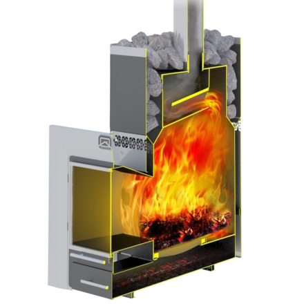 Печь для бани Теплодар Русь-12 ЛНЗП Профи Панорама в Лиде