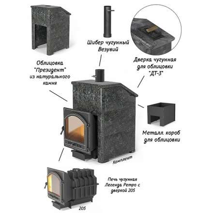 Комплект Президент Везувий Легенда Ретро 205 Змеевик в Лиде