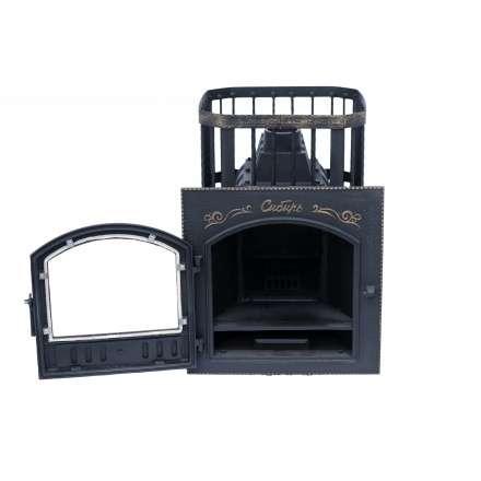 Печь банная Сибирь-24 с каминной дверцей Сибирь (545х545) в Лиде