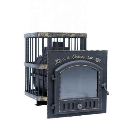 Печь банная Сибирь-24 с каминной дверцей Сибирь (545х545) в Лиде