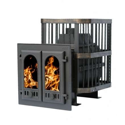 Печь банная Сибирь-24 с двухстворчатой каминной дверцей Амазонка бай фото в Лиде