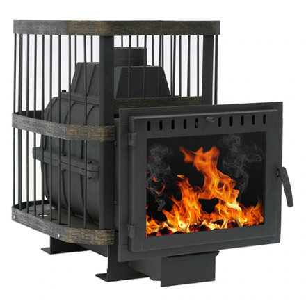 Печь банная Сибирь-24 (панорамное стекло, сетка квадрат) в Лиде