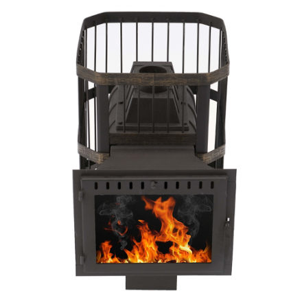 Печь банная Сибирь-24 (панорамное стекло, сетка квадрат) в Лиде