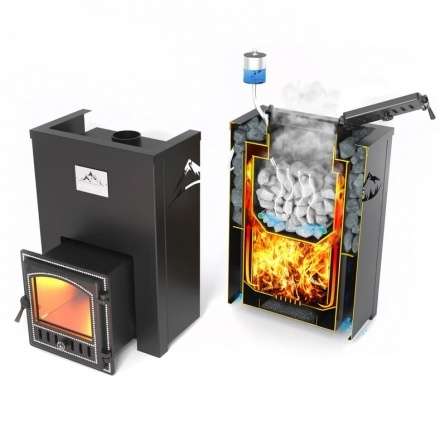 Печь для бани Везувий Эверест Inox 20 (205) под облицовку в Лиде