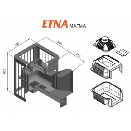 Печь для бани Этна Магма 18 (Панорама) в Лиде