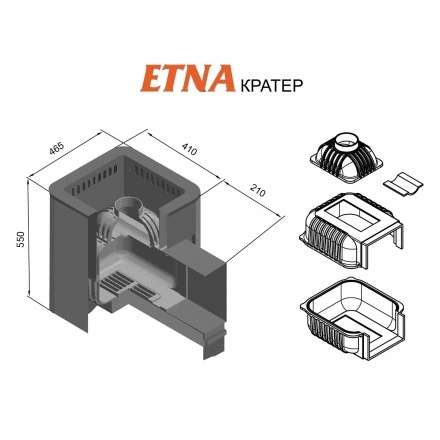 Печь для бани Этна Кратер 18 (ДТ-4С) в Лиде