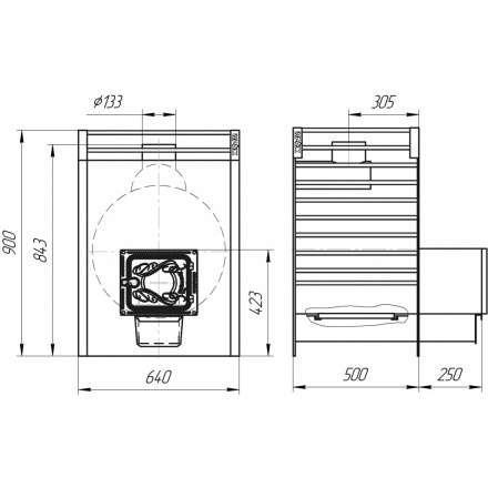 Печь для бани Добросталь Жара-люкс 30 чугунная дверка в Лиде