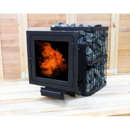 Печь банная ComfortProm РЕТРО СТАЛЬ 8 мм панорама 20 м3 в Лиде