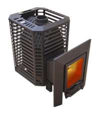 Банная печь Пегас 16 стекло нерж сетка премиум в Лиде