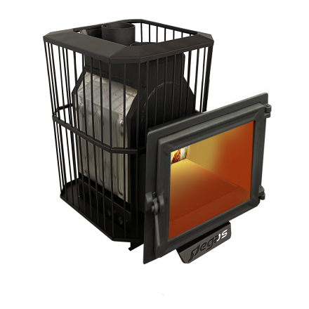 Банная печь Пегас 16 панорама нерж сетка фото в Лиде