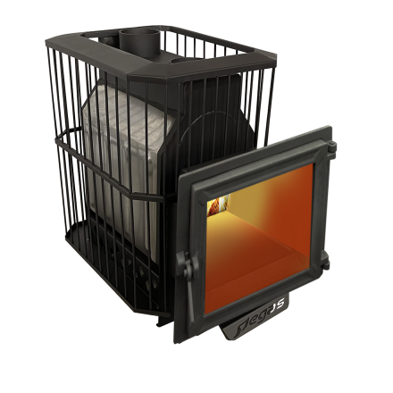 Банная печь Пегас 26 нерж панорама сетка фото в Лиде