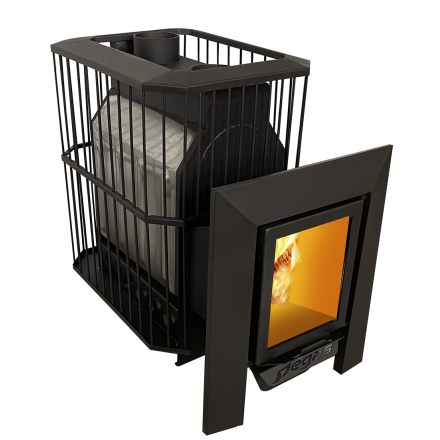 Банная печь Пегас 26 нерж со стеклом сетка фото в Лиде