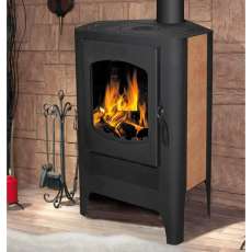 Стальная печь-камин со стеклом Бавария Эко угловая с плитой одна конфорка фото  в Лиде