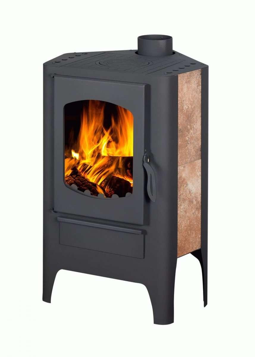 Печь-камин Бавария Эко угловая с плитой одна конфорка фото в Лиде