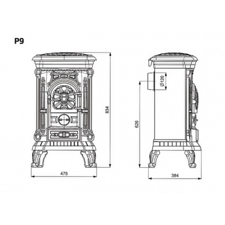 Печь-камин Kawmet P9 (8 кВт) EKO в Лиде