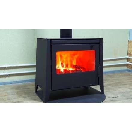 Печь-камин стальная со стеклом Бавария 12 фото в интерьере в Лиде