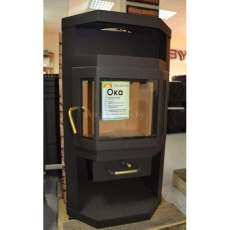 Купить стальную печь-камин со стеклом Мета-Бел Ока в Лиде фото в Лиде