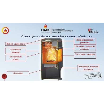 Стальной популярный камин с дровницей Сибирь 12 фото в Лиде
