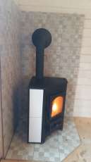 Купить Печь-камин Везувий ПК-01 (220) угловой бежевый 9 кВт в Лиде фото в Лиде