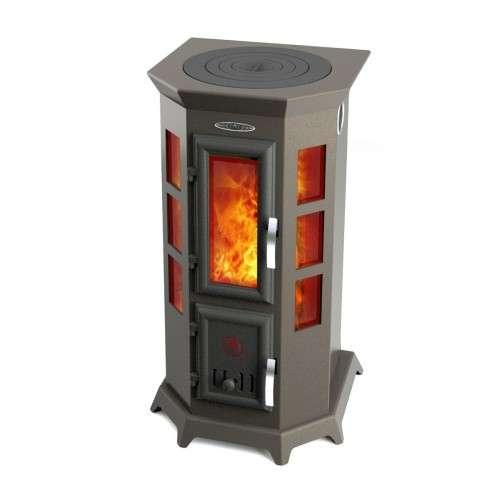 Отопительная печь Термофор Статика Секста, чёрная бронза Амазонка бай фото в Лиде