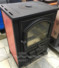 Купить Печь-камин Везувий ПК-01 (270) с плитой  красная 9 кВт в Лиде в Лиде