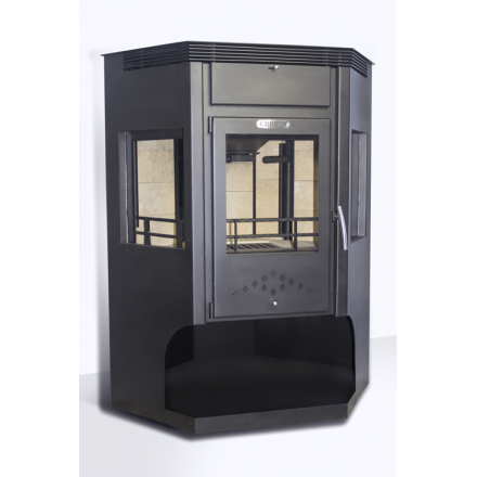 Стальная печь-камин Сибирь 15 с дровницей фото в Лиде