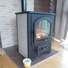 Купить Печь-камин Везувий ПК-01 (205) c плитой бежевая 12 кВт в Лиде в Лиде