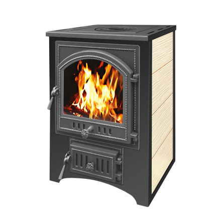 Печь-камин Везувий ПК-01 (205) c плитой бежевая 12 кВт Амазонка бай фото в Лиде