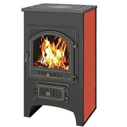 Печь-камин Везувий ПК-02 (205) с плитой красная 12 кВт Амазонка бай фото в Лиде