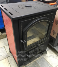 Купить Печь-камин Везувий ПК-01 (205) c плитой красная 12 кВт в Лиде в Лиде