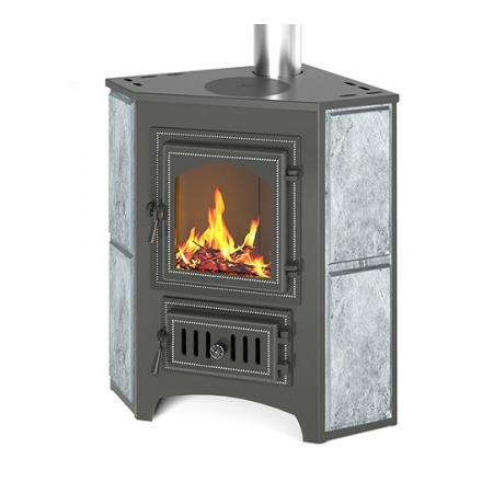 Печь-камин Везувий ПК-01 (220) с конфоркой угловой талькохлорит Амазонка бай фото в Лиде