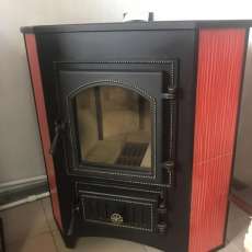 Купить Печь-камин Везувий ПК-01 (220) с конфоркой угловой красный 9 кВт в Лиде в Лиде