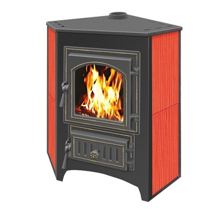 Печь-камин Везувий ПК-01 (220) угловой красный 9 кВт Амазонка бай фото в Лиде