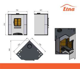 Печь-камин со стеклом ЭТНА (ДТ-4С) угловой Амазонка бай фото в Лиде