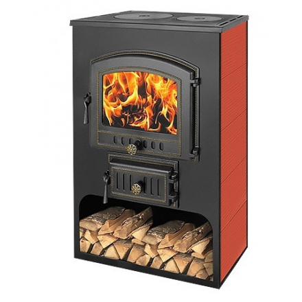 Печь-камин Везувий ПК-03 (224) с плитой красный 12 кВт Амазонка бай фото в Лиде