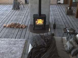 Купить чугунный Печь-камин EVEREST S13 в Лиде фото в интерьере в Лиде