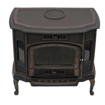 Стильный камин со стеклом Сибирь 10 чугунная Фото в Лиде