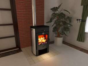 Стальной камин со стеклом Теплодар Танго фото в Лиде