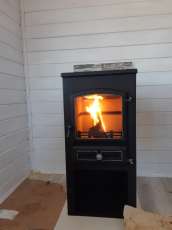 Стальной печь-камин со стеклом ЭТНА (БКД) с плитой фото в Лиде