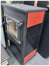 Стальной камин ЭТНА (Панорама) с плитой Антрацит" высокий фото в Лиде