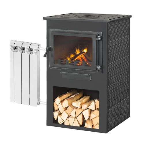 Печь-камин ЭТНА (Панорама) с плитой и ТО Амазонка бай фото Печь-камин ЭТНА (Панорама) с плитой и ТО Антрацит высокий купить в Лиде