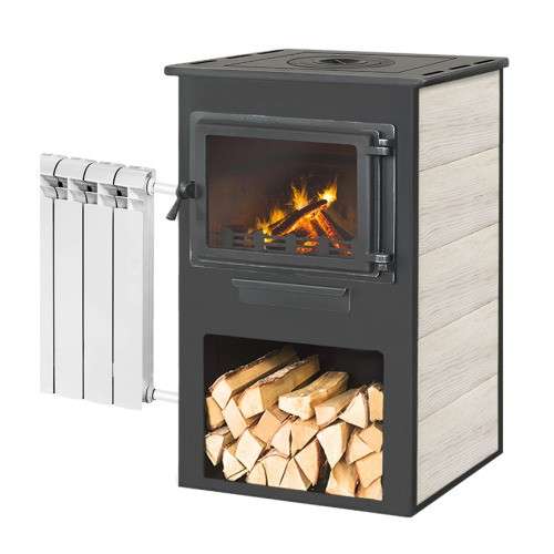 Печь-камин ЭТНА (Панорама) с плитой и ТО Амазонка бай фото Печь-камин ЭТНА (Панорама) с плитой и ТО Бежевый высокий купить в Лиде