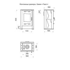 Стальной камин со стеклом Теплодар Твист фото габариты в Лиде