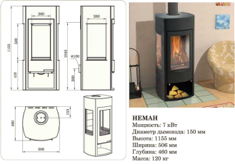 Купить недорогой камин со стеклом Мета-Бел Неман в Лиде фото в Лиде